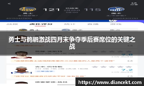 勇士与鹈鹕激战四月末争夺季后赛席位的关键之战